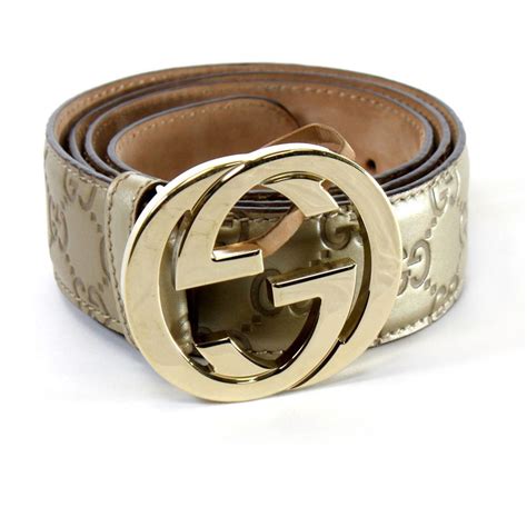 gucci beaded gold buckle logo|Gucci Belt with Interlocking G engraved buckle.